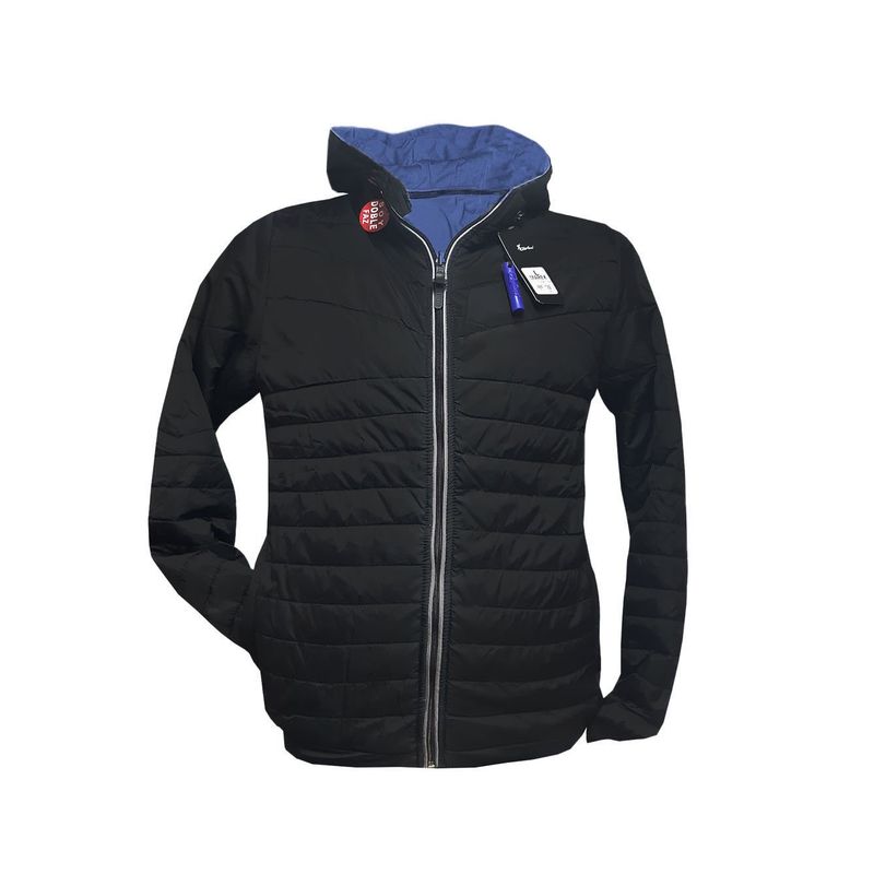 MODA EN CIRCUITO - Chaqueta IMPERMEABLE NEGRO con  DOBLE FAZ  AZUL para Hombre