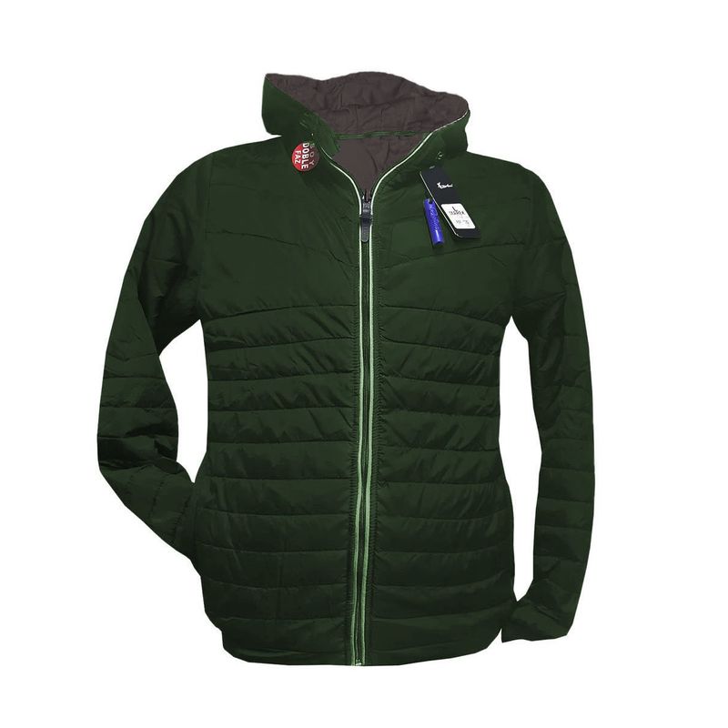 MODA EN CIRCUITO - Chaqueta IMPERMEABLE VERDE con  DOBLE FAZ  OSCURO Para Hombre