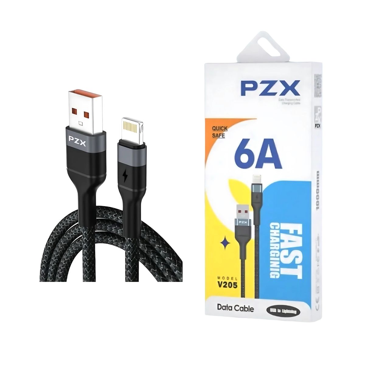 GENERICO - Cable De Carga y Datos 6A 1 Metro IPhone Acordonado V205 PZX