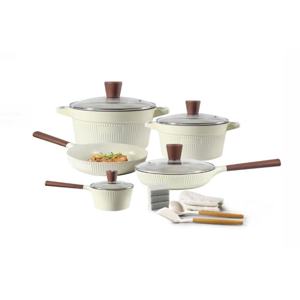 ZHOPI CO - Juego De Ollas Y Sartenes En Granito 16 Piezas Antiadherente