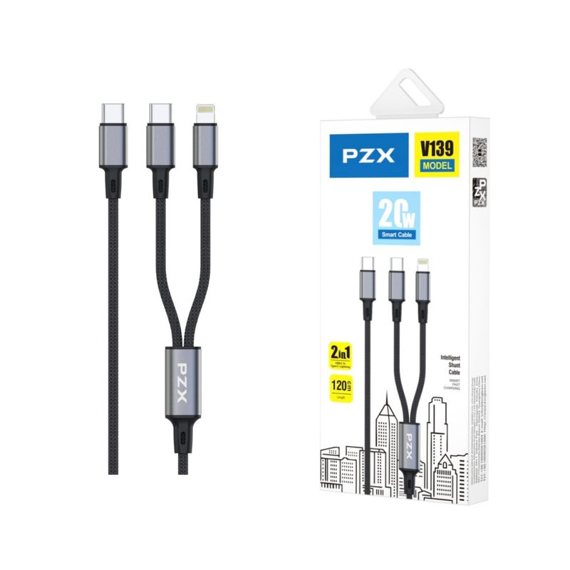 GENERICO - Cable De Carga 20w Usb A Tipo C  iPhone Acordonado Pzx V139