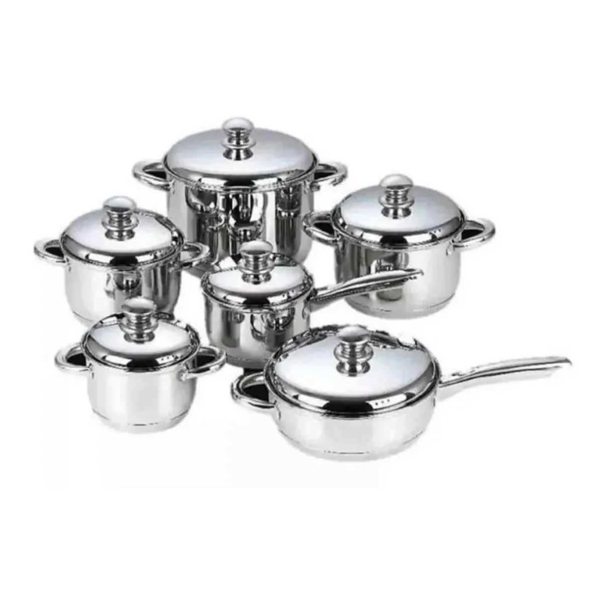 HOFFMANN - Set De Ollas Hoffman 12 Piezas Acero Quirúrgico Inoxidable