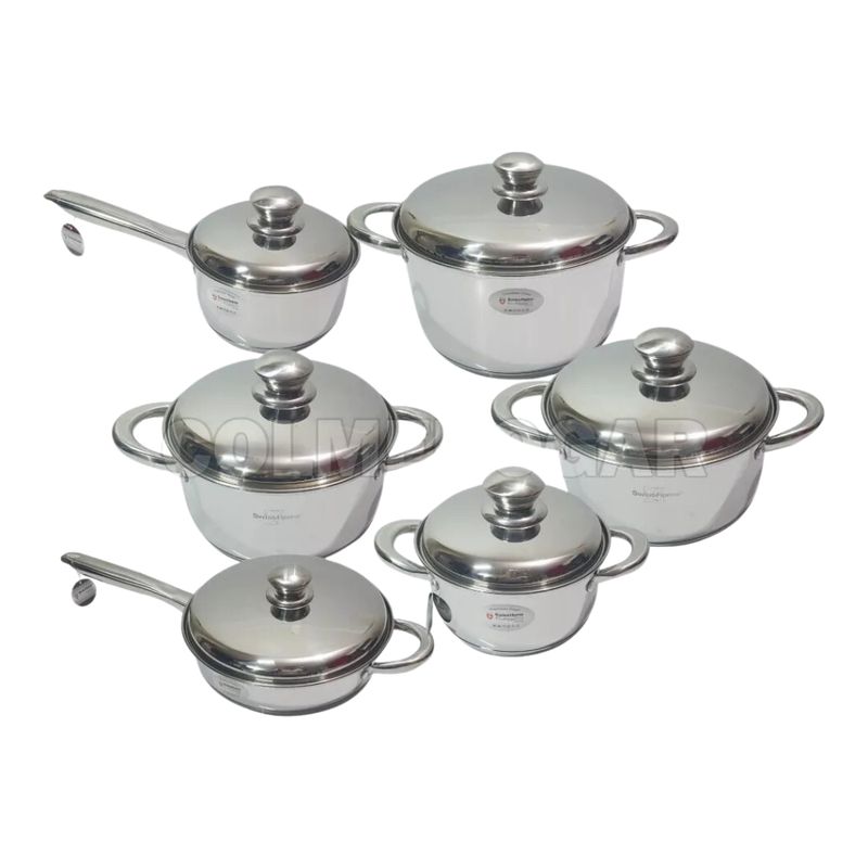 SWISSHOME - Set De Ollas Swisshome 13 Piezas Acero Quirúrgico + Tetera