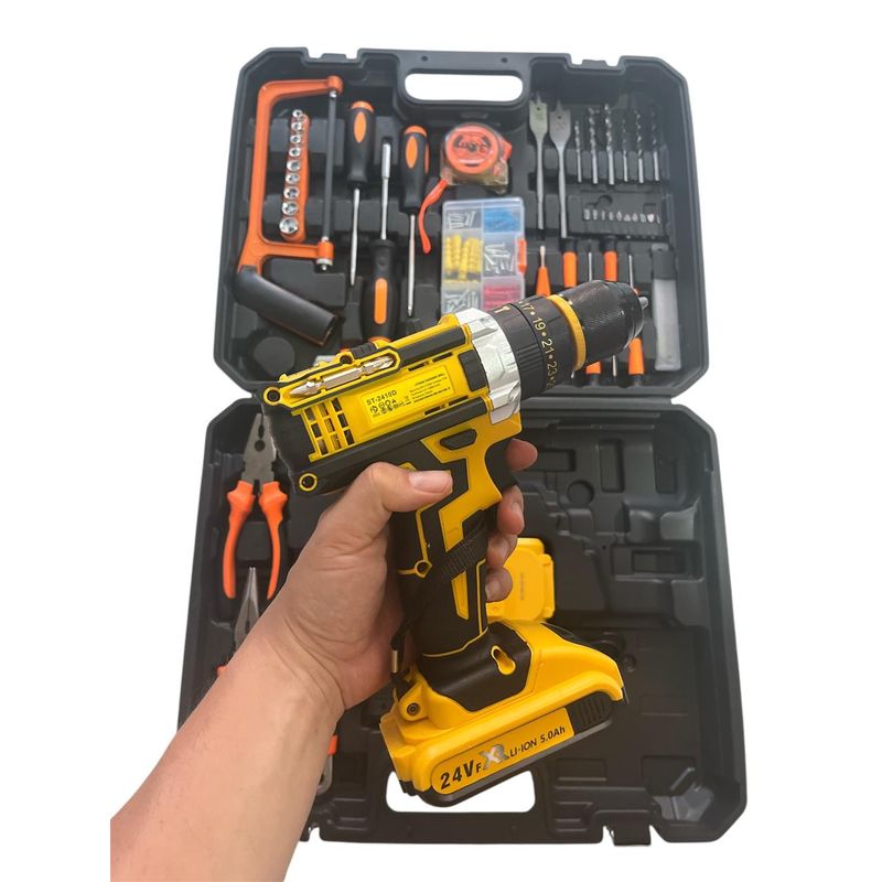 GENERICO - Taladro manual 24v doble bateria mas accsesorios uso profesional