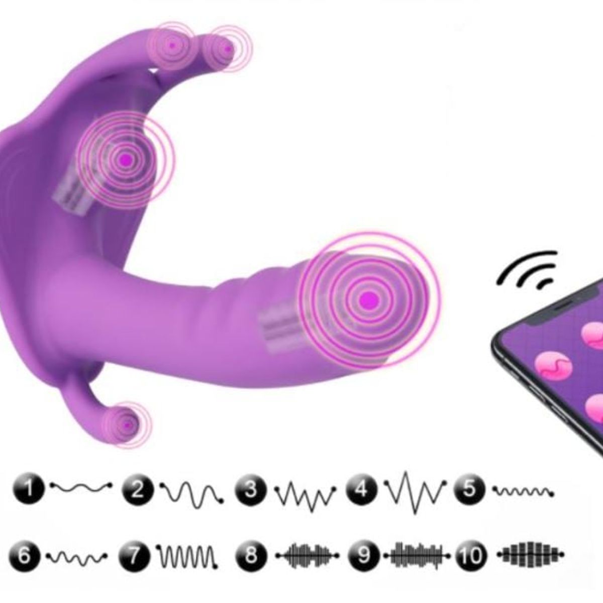 GENERICO - Vibrador Mariposa Bluetooh con APP MORADO