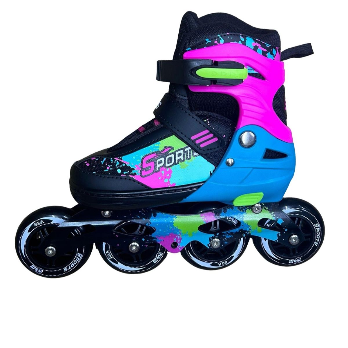 GENERICO - Kit Patines Sport Semiprofesional Fucsia Azul Talla L