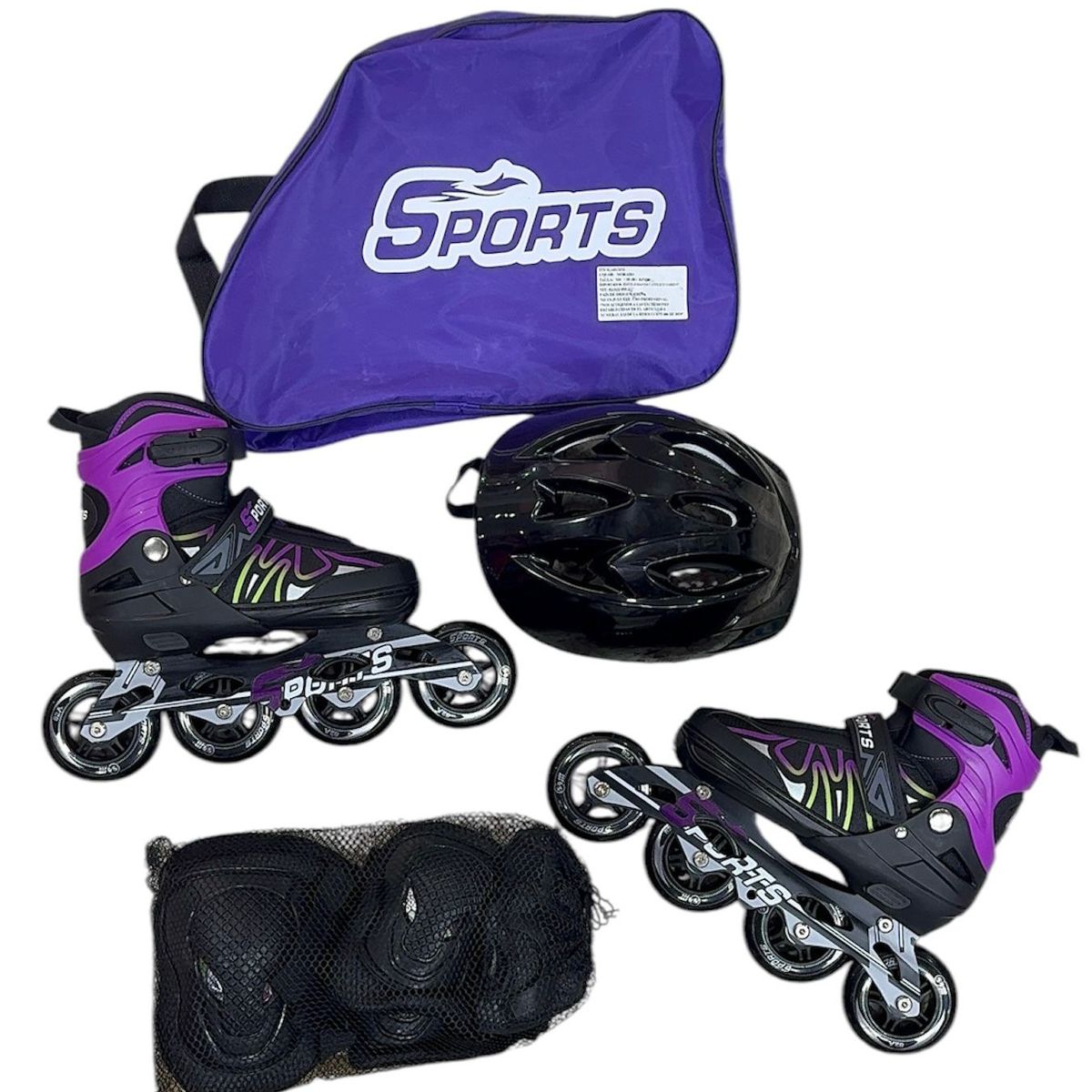 GENERICO - Patines Sport Semiprofesionales Morado Lineas Talla S