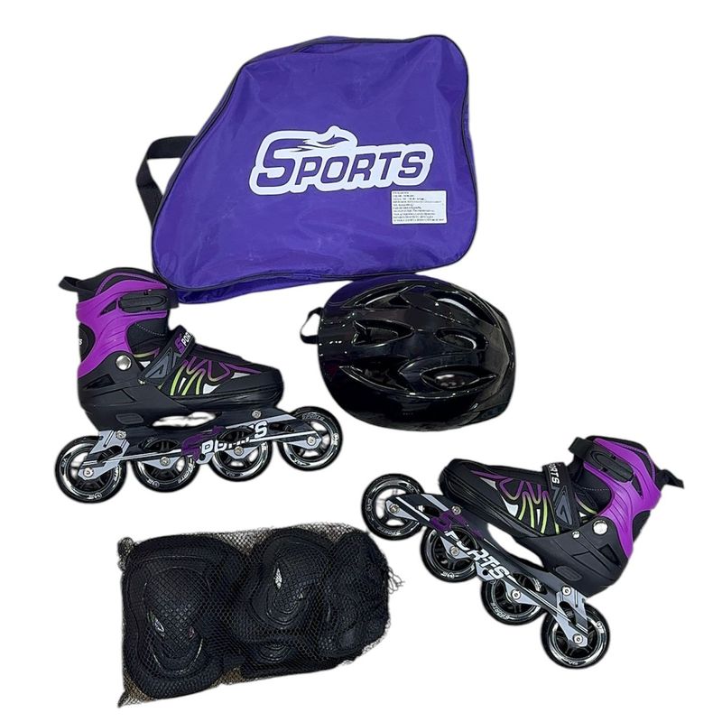 GENERICO - Patines Sport Semiprofesionales Morado Lineas Talla L