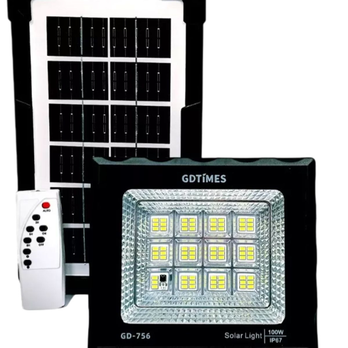 GENERICO - Reflector Lampara Led Panel Solar Exterior 100w Recargable