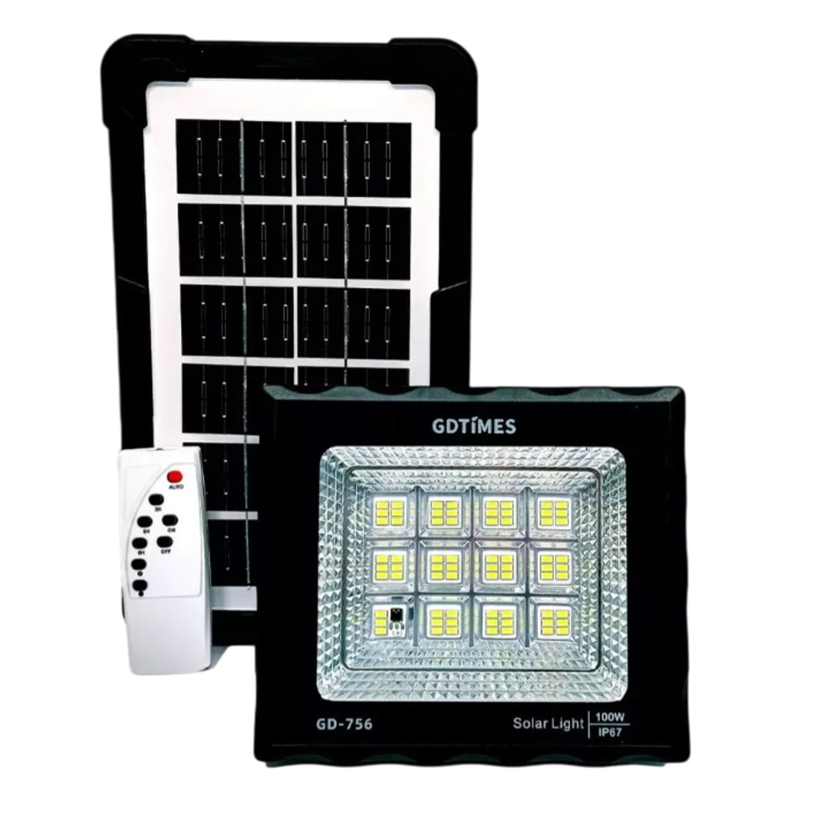 GENERICO - Reflector Lampara Led Panel Solar Exterior 100w Recargable