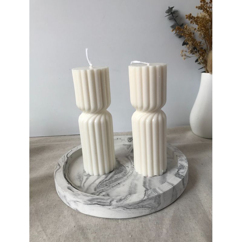 DECORACIONES ALE Y GABI - Vela Aromatica 2 Ankaras  Y Base Decorativa en concreto19cms