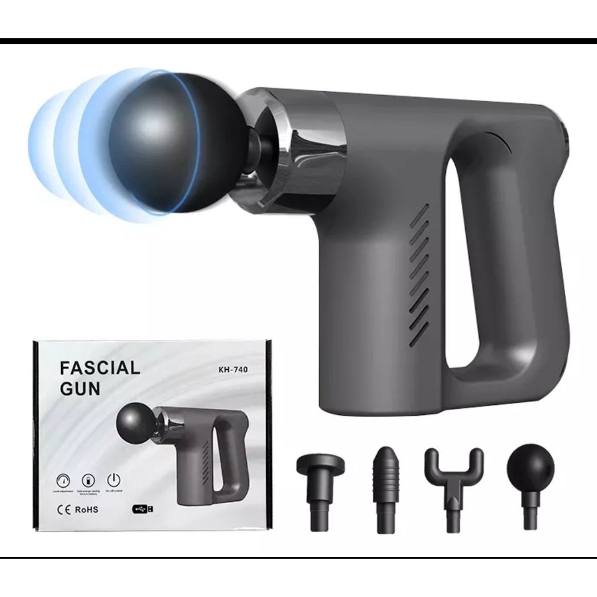 GENERICO - Masajeador Muscular Inalámbrico Facial Gun Pistola Corporal