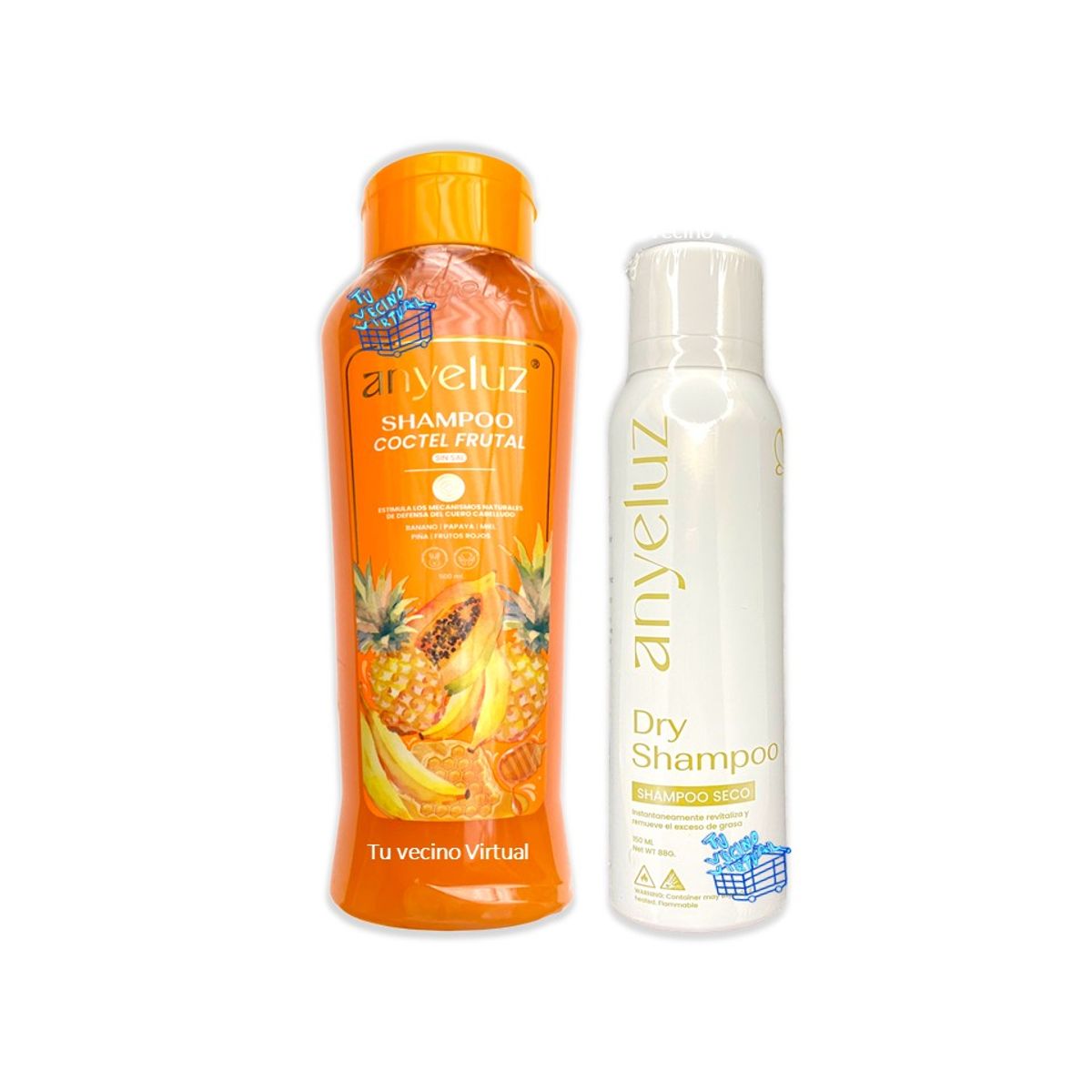 ANYELUZ - Shampoo Coctel de Frutas Y Shampoo en seco Anyeluz