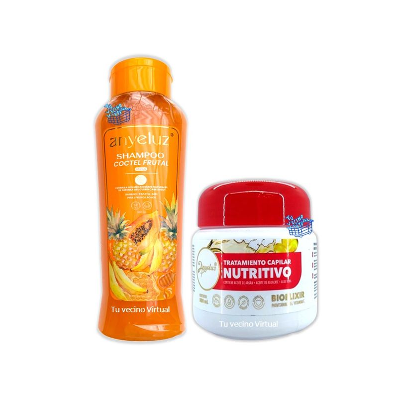 ANYELUZ - Shampoo Coctel de Frutas Y Tratamiento Capilar Anyeluz