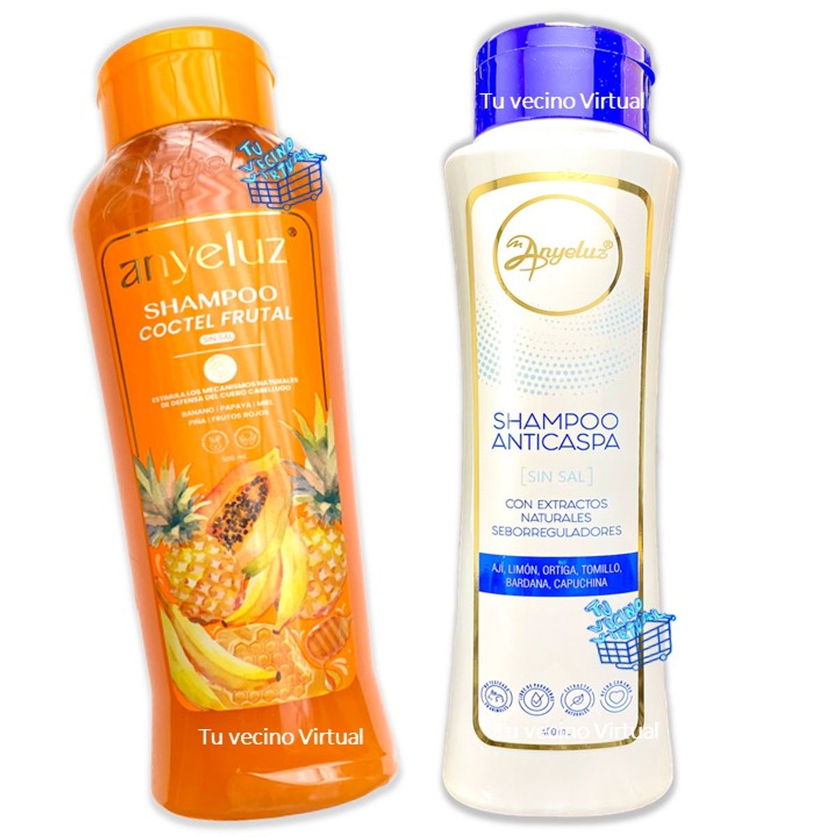 ANYELUZ - Shampoo coctel de Frutas y anti-caspa Anyeluz