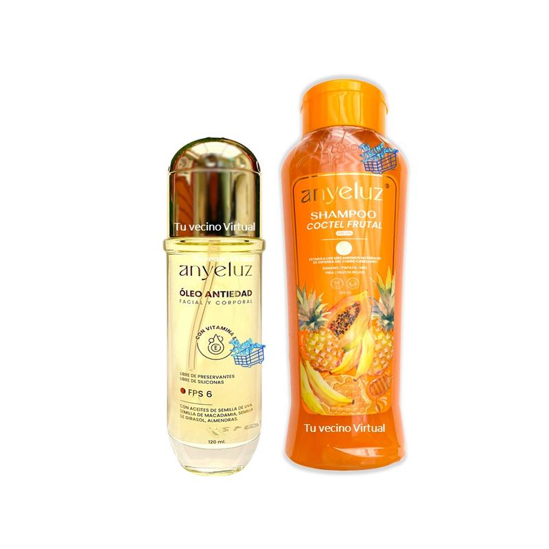 ANYELUZ - Shampoo coctel de frutas y Oleo Antiedad Anyeluz