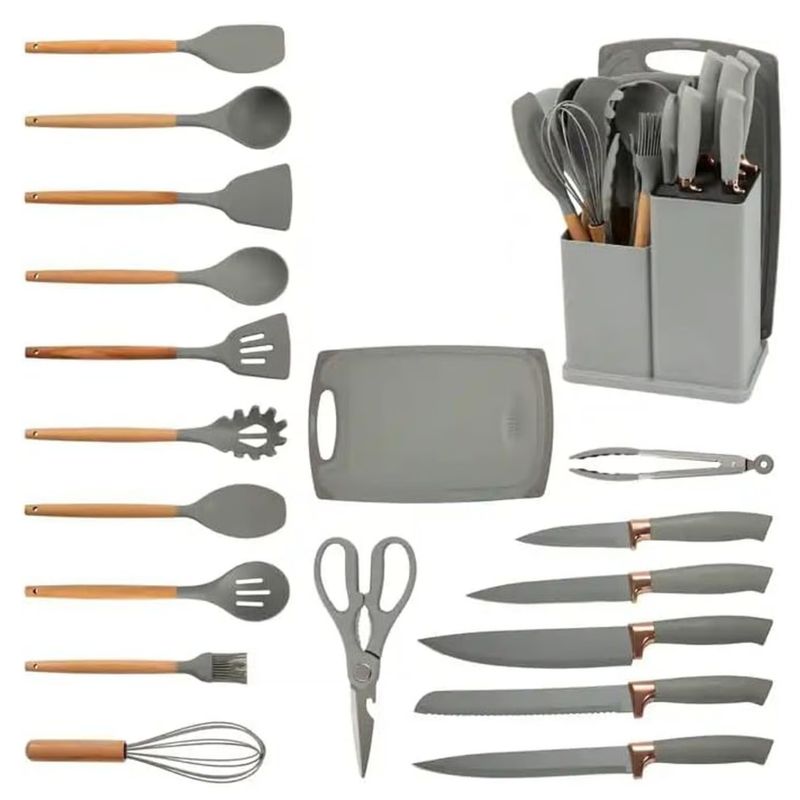 GENERICO - Set Utensilios Para Cocina 19 PCS En Silicona