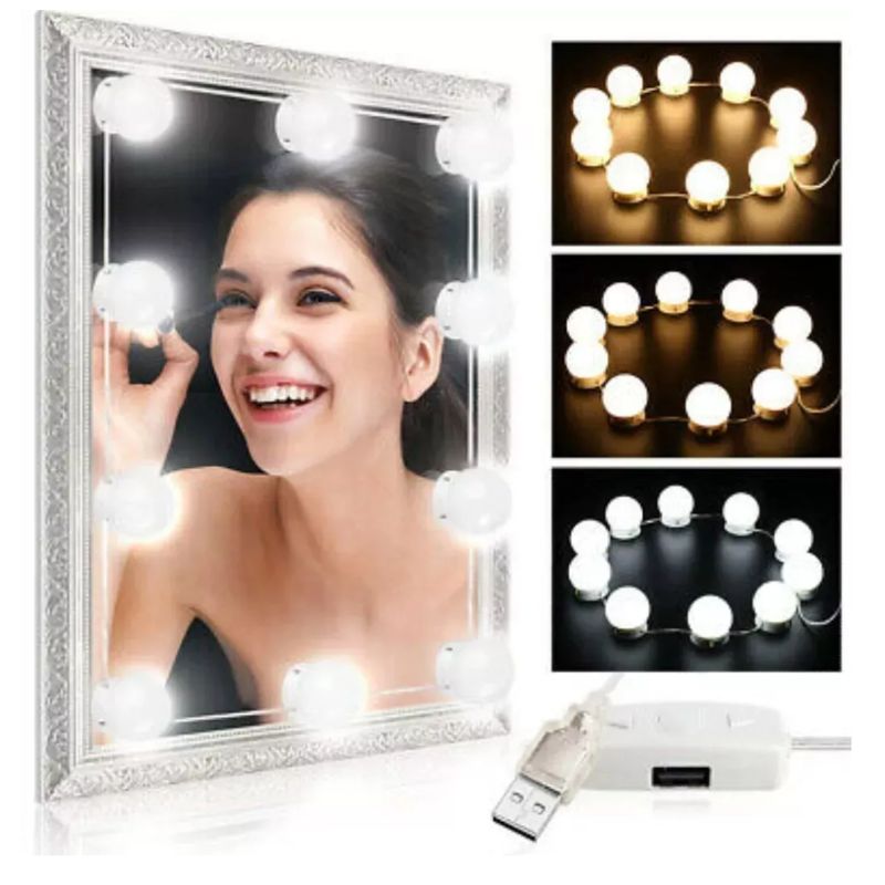 GENERAC - Set Bombillos Tocador Espejo Luces Decoracion 3 Tonos X10