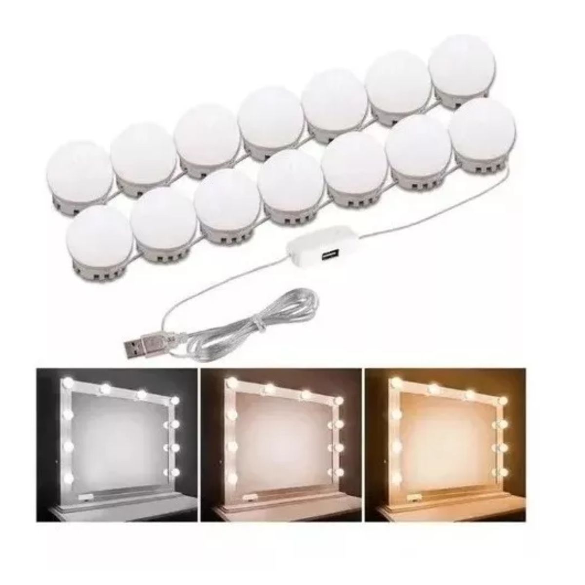 GENERAC - Set Bombillos Tocador Espejo Luces Decoracion 3 Tonos X10