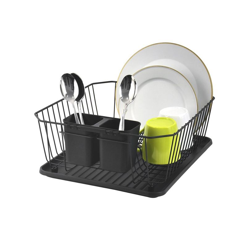 GLOBAL OFFER - Locero Escurridor de Platos Global Offer 2 Divisiones Negro
