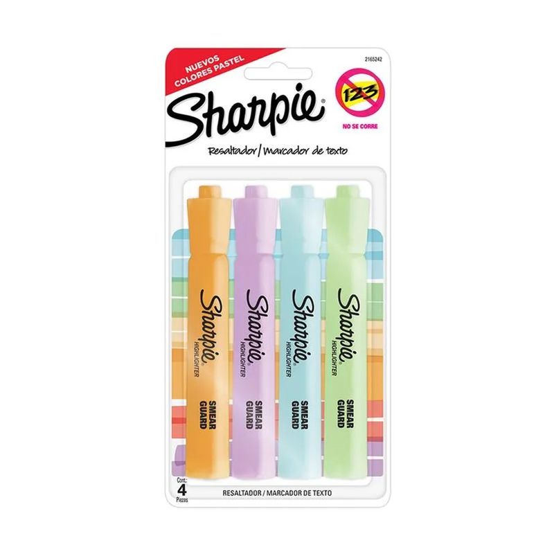 SHARPIE - Resaltador Marcador Sharpie Bx4 Colores Pastel