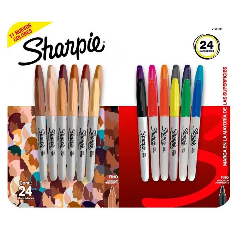 SHARPIE - Marcadores Permanentes Sharpie Punta Fina x24