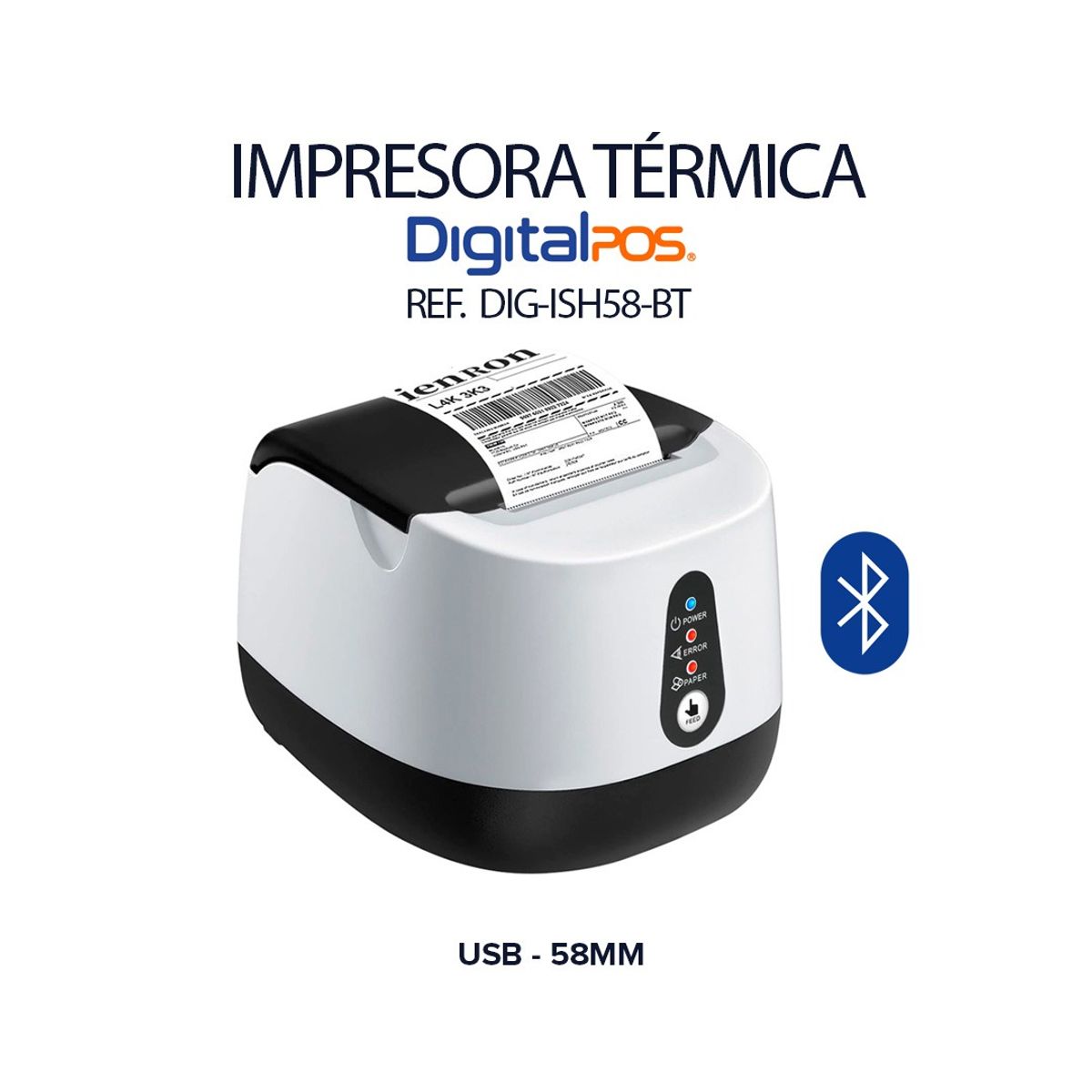 DIGITAL POS - IMPRESORA TERMICA POS DIG-ISH58-BT USB BLUETOOTH 58MM