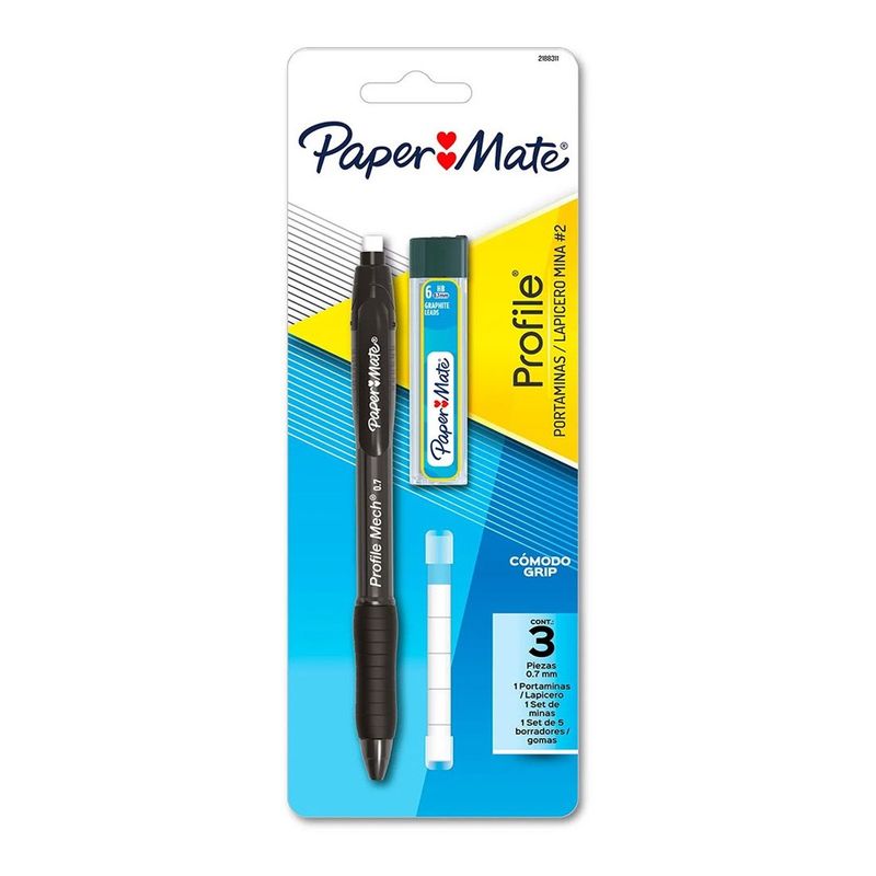 PAPER MATE - Set de Portaminas Paper Mate Con Borrador y Minas 07mm