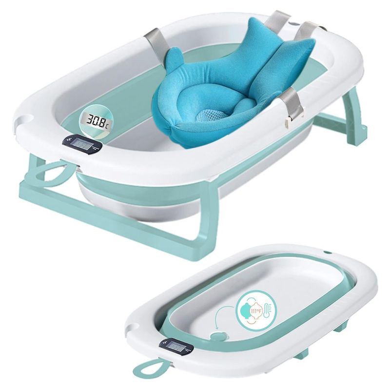 JON DI GROUP SAS - Bañera Tina Plegable Para Bebe + Termómetro y Almohada Baño
