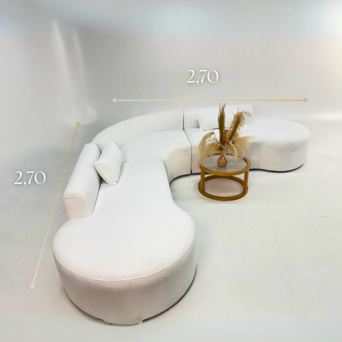 GENERICO - Sala Modular de Lujo Blanca en L Estilo Afrodita