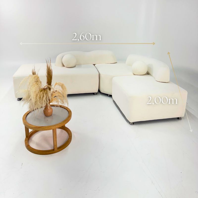 GENERICO - Sala Modular de Lujo Blanca en L Estilo Siena