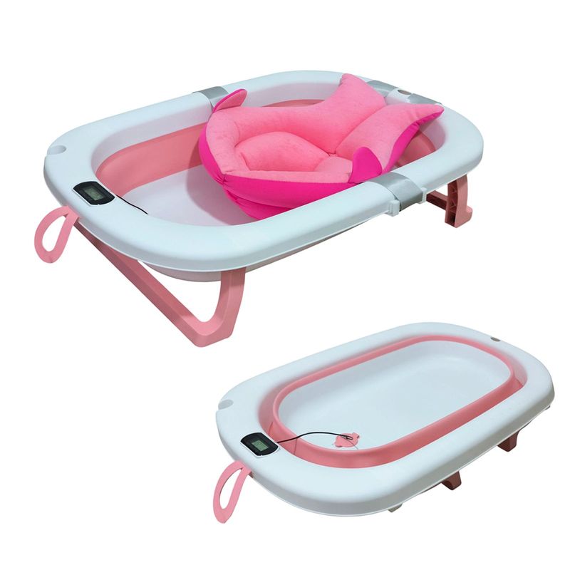 JON DI GROUP SAS - Bañera Tina Plegable Para Bebe + Termómetro y Almohada Baño