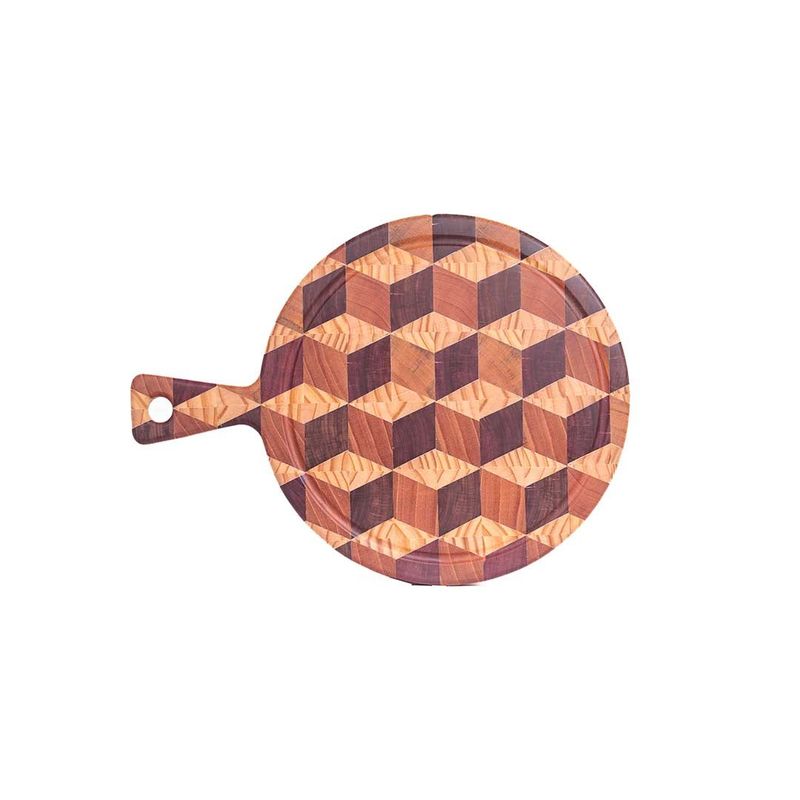 LITURGICAL ARTS & CRAFTS - Tabla Cirular Para Picar Madera Prem Patron A 46 cm x 26 cm x 3cm 2 Kg