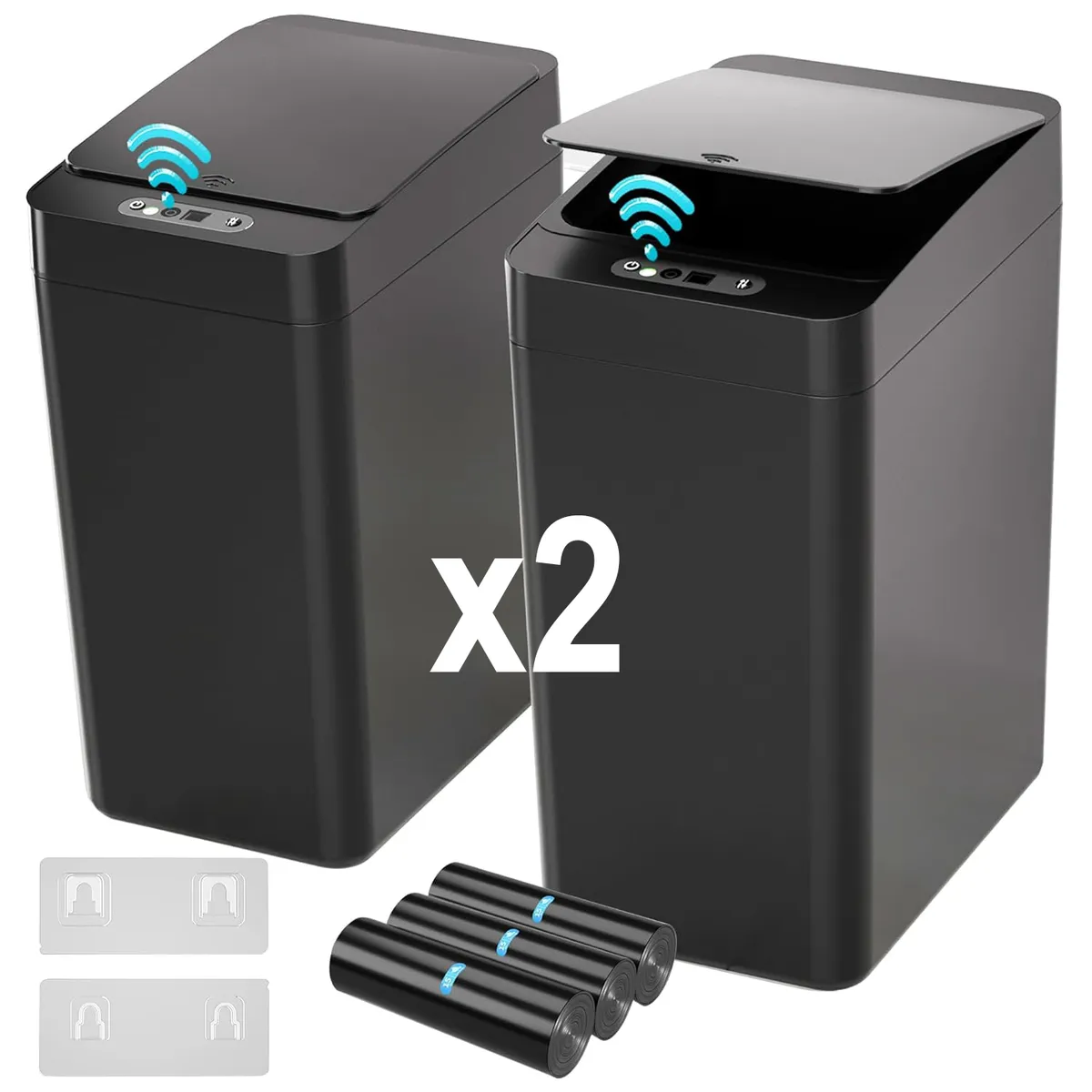 GENERICO - Papelera Con Sensor Automatico Canenaca Basura Para El Baño Cocina X2