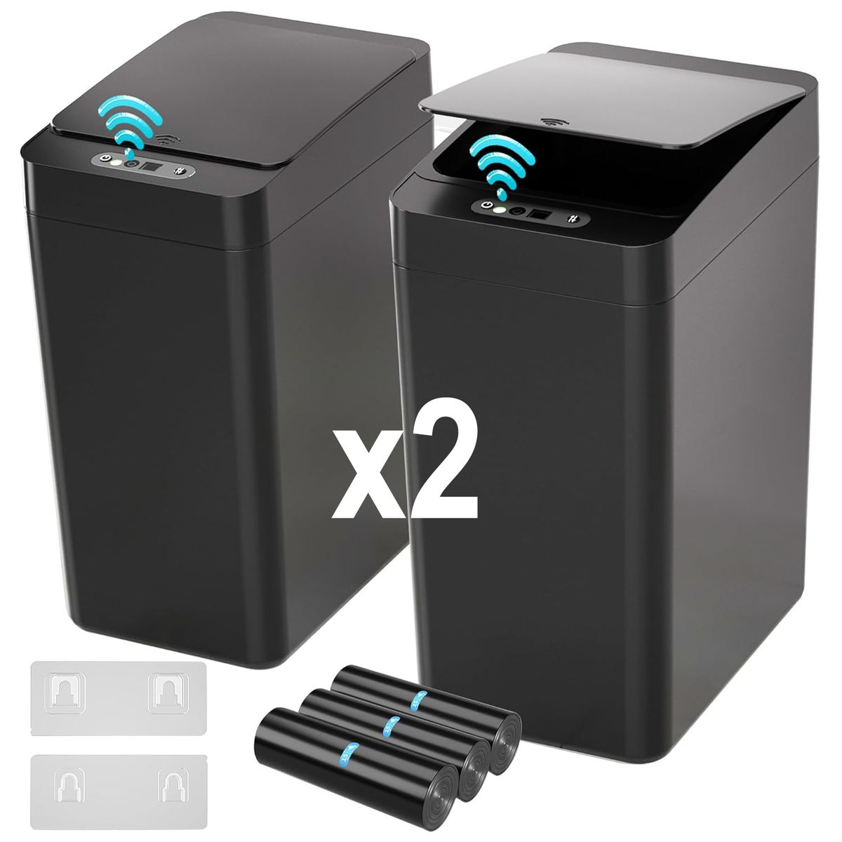 GENERICO - Papelera Con Sensor Automatico Canenaca Basura Para El Baño Cocina X2