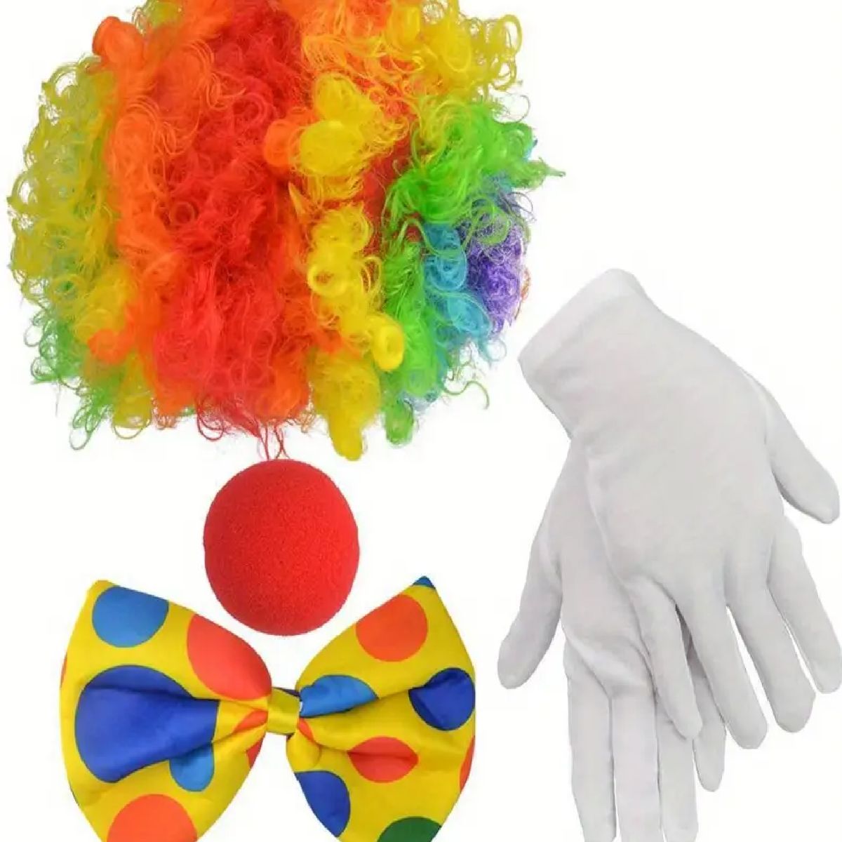 GENERICO - Disfraz De Payaso Peluca De Payasonariz Guantes Corbatin