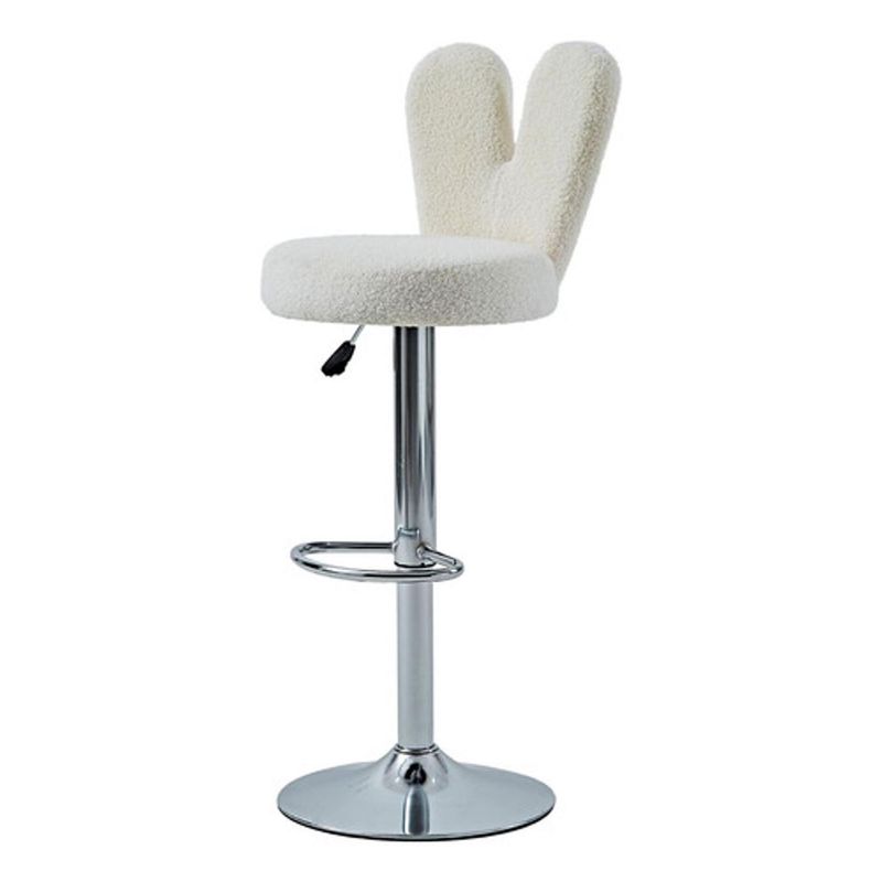 GENERICO - Silla Bar Butaco Tela Ovejera Giratoria Barra Cocina Refgiro GIROBlanca