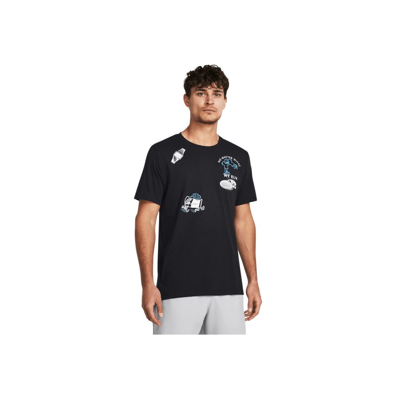 UNDER ARMOUR - Camiseta Hombre UNDER ARMOUR UA WE RUN SHORTSLEEV Negro UNDER ARMOUR.