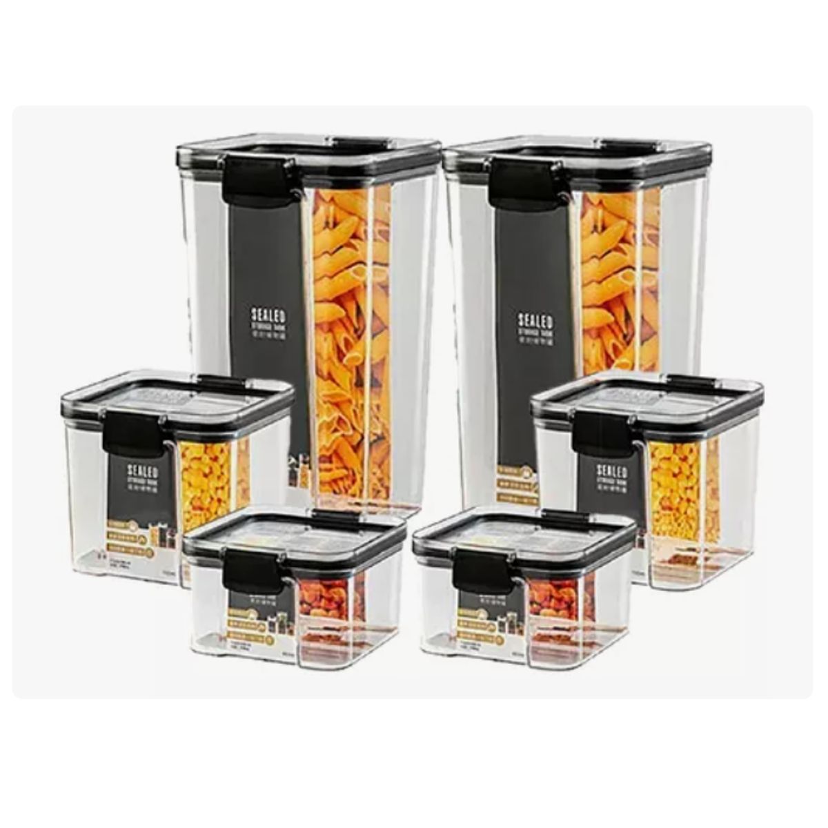 INNOVA - Recipientes Herméticos 6 Piezas Irrompibles Premium Organizadores