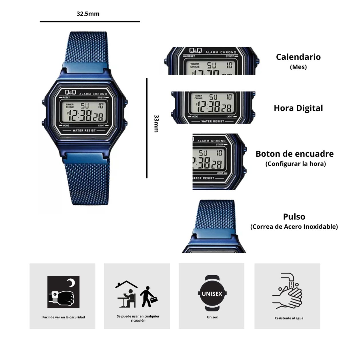 Q&Q - Reloj Mujer Q&Q M173J031Y Diseño Vintage