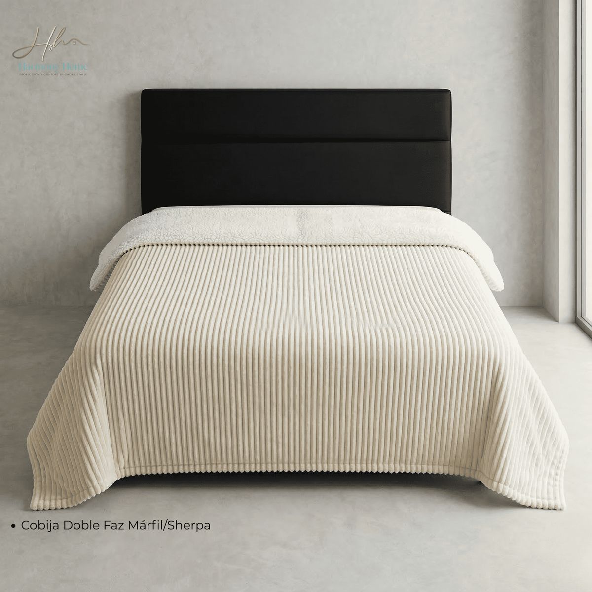 HARMONY HOME - Cobija-Edredon Terminca Ovejera con Guata 180x210 Marfil