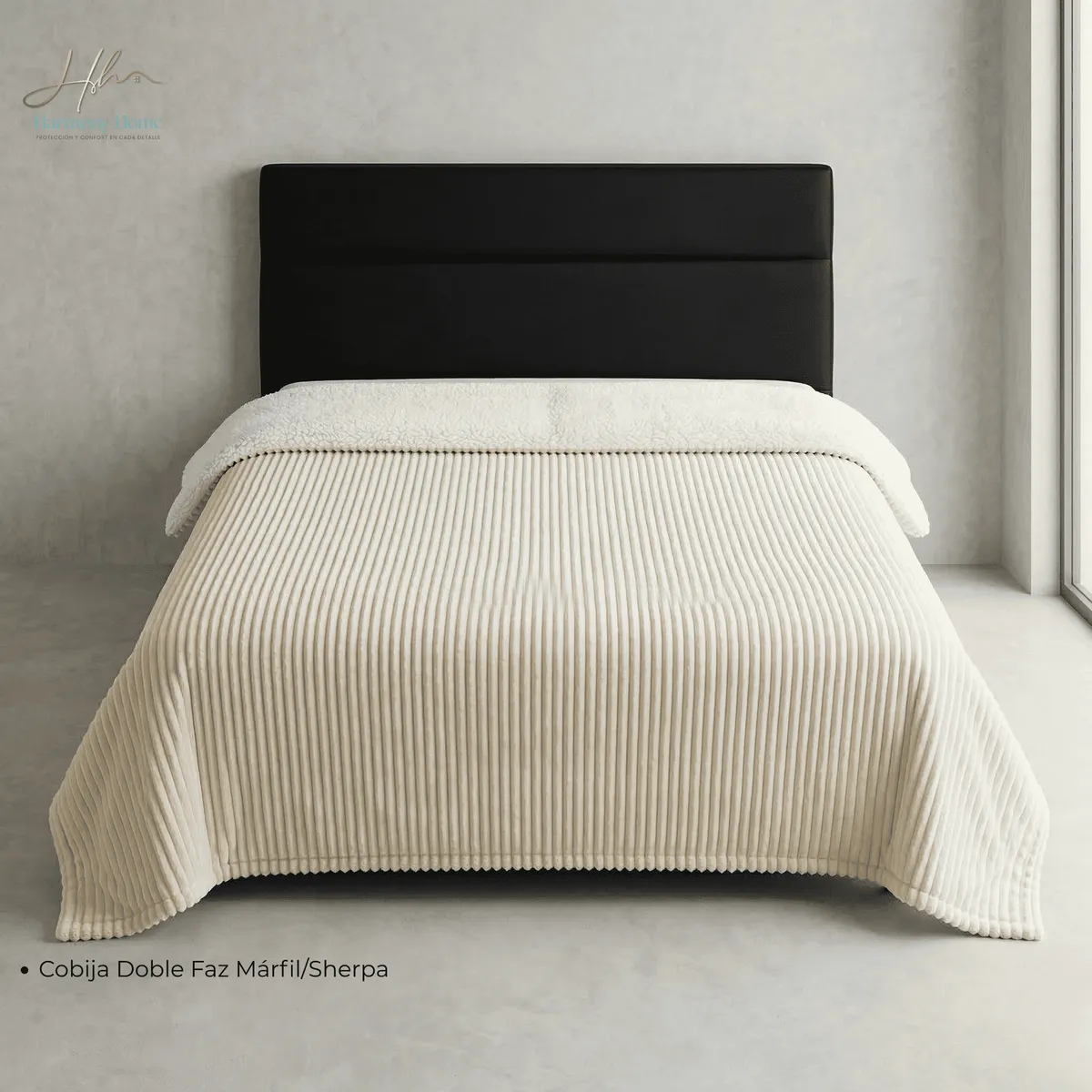 HARMONY HOME - Cobija-Edredon Terminca Ovejera con Guata 180x210 Marfil