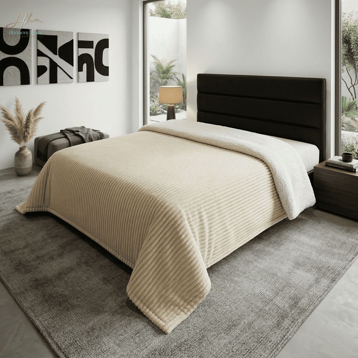 HARMONY HOME - Cobija-Edredon Terminca Ovejera con Guata 180x210 Marfil