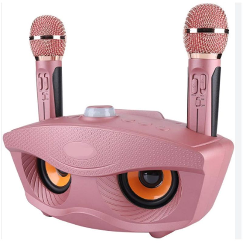 GENERICO - Parlante Karaoke Búho Bluetooth 2 Micrófonos Inalámbricos SD