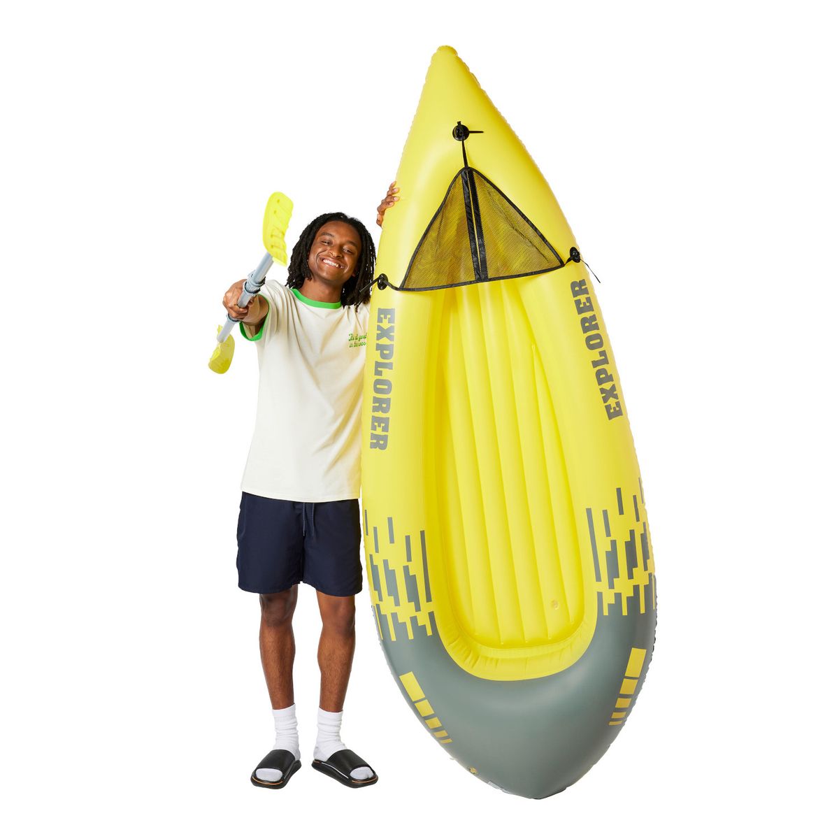 GENERICO - Kayak Inflable Explorer Bote De Seguridad Reforzado + Remo
