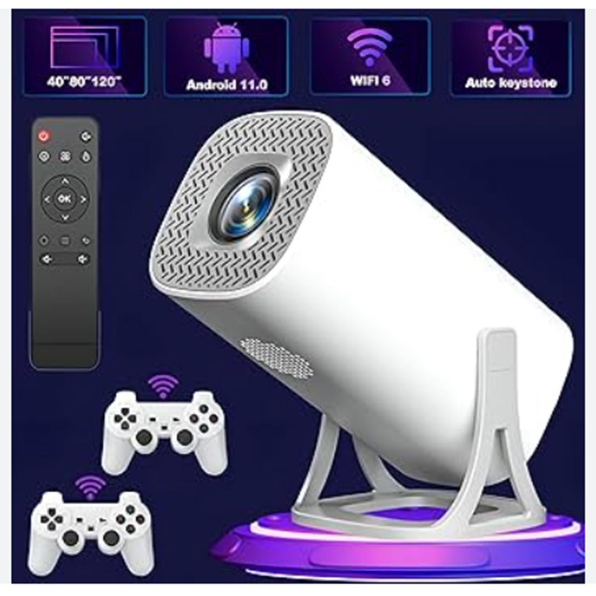 GENERICO - Proyector  Android Con Juegos P40 Blanco