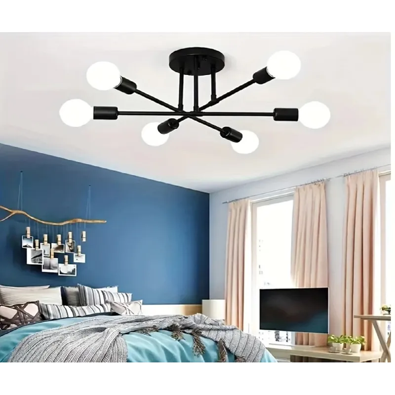 HOME - Lampara Techo Moderna Plafón Estilo Nórdica De Lujo Negra