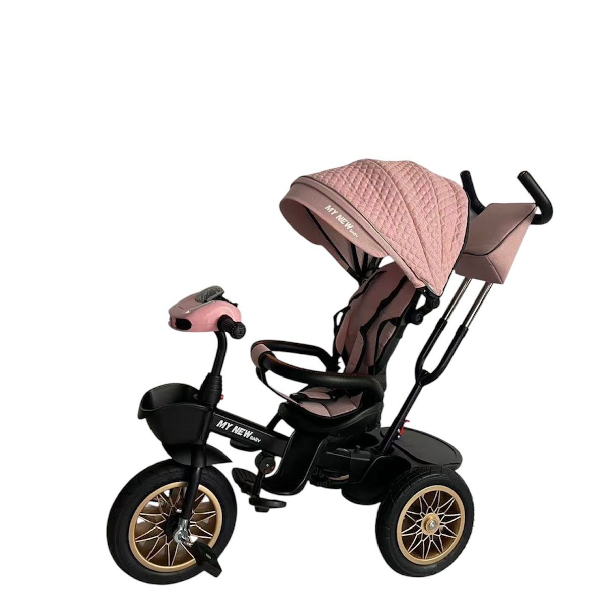 GENERICO - Triciclo Paseador Musical Bluetooth Silla Giratoria Rosa