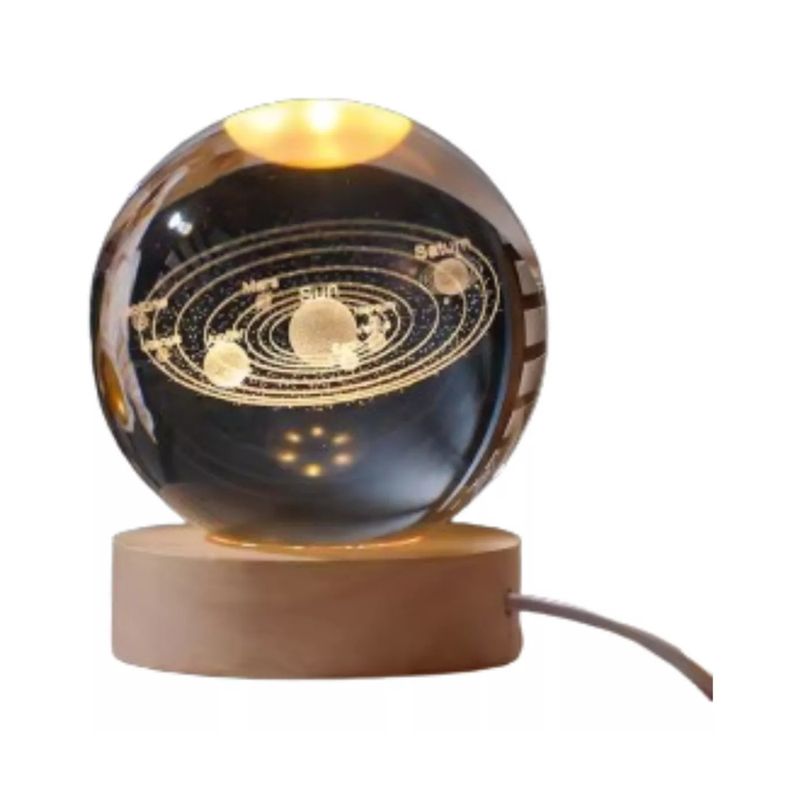 GENERICO - Lámpara En Bola De Cristal 3d Sistema Solar L06