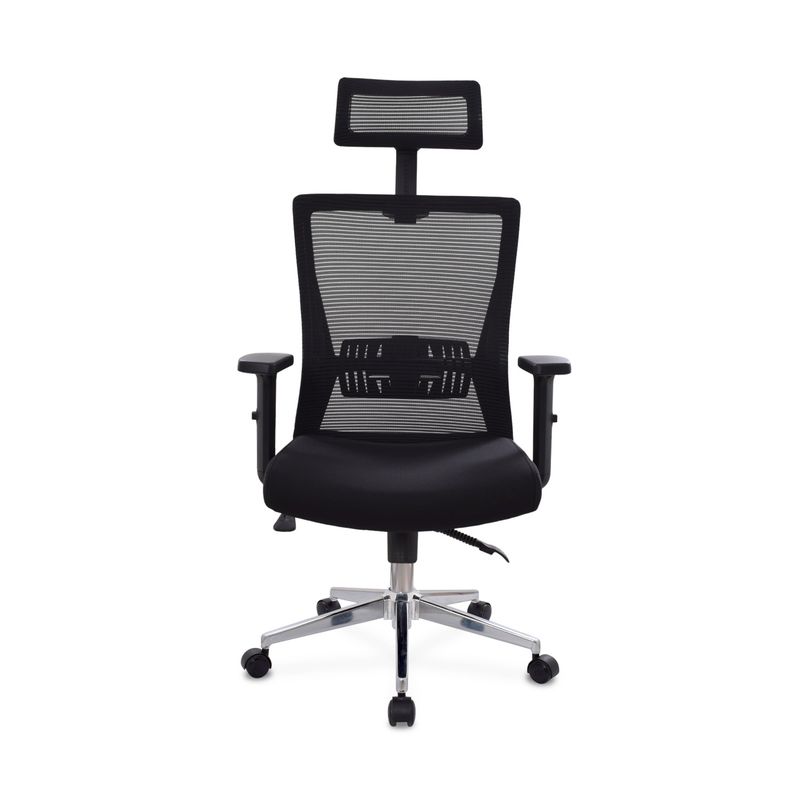 BONNO - Silla Escritorio Ken Con cabecero Negro Bonno